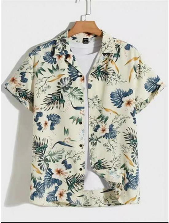 Camicia Casual da Uomo a Maniche Corte a Righe Primavera 2025