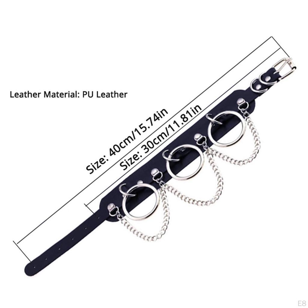 Leather Choker Gothic Punk Necklace, Cord Collar