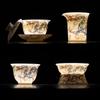Auspicious Dragon Mutton Fat Jade Ceramic Sancai Gaiwan Kung Fu Tea Set