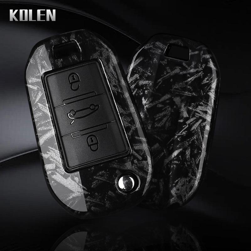 Abs Carbon Fiber Car Key Case Cover For Peugeot 208 301 307 308 508 2008 3008 5008 Expert For Citroen C3 C4 C5 Cactus C6 C8 Fob