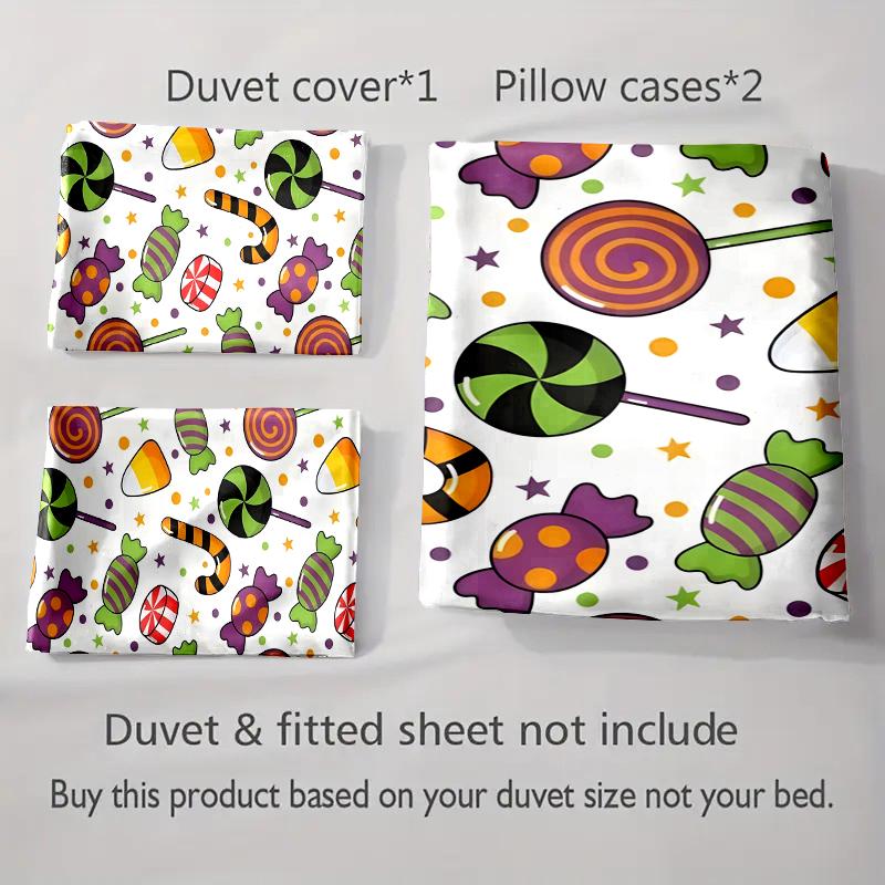 Colorful candy pattern Bedding Duvet cover sets Duvet covers Pillowcases gifts (1 * Duvet Cover 2 * Pillowcases, without duvet insert)