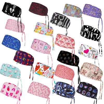 New Female Male Surgical Scrub Cap 100%Cotton Medical Nurse Doctor Hat Dentist Spa Lab Nursing Hats Unisex Hospital Surgeon Caps