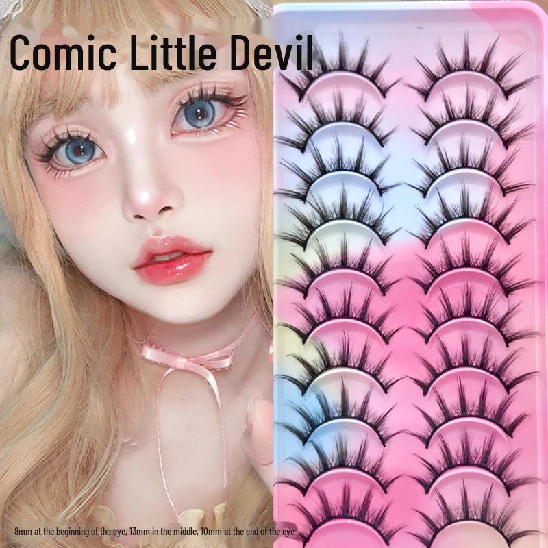 009: 10 Pairs Full-Length False Eyelashes - Natural Thick Barbie Style
