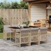Vidaxl 7-Cz. Garden Furniture Set With Cushions, Beige, Poly Rattan