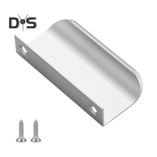 Finger Pull Cabinet Handle Rustproof Polished Surface Rounded Edge Finger Cabinet Pull Concealed Handle