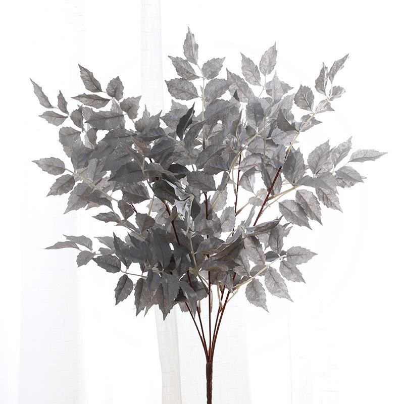 Simulation of green plant leaves, bundle of Lingxiao leaves, wedding bouquet set simulation leaf decoration
