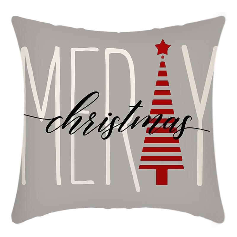 

Новая Рождественская наволочка Льняная с принтом Санта Клаус Снеговик Украшение дома Праздничная наволочка 45 * 45Cm pillowcase