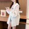 Summer Hooded Jacket Sweatshirt Women Sun Protection Fashion Single Breasted Sunscreen Thin Loose Casual Coat