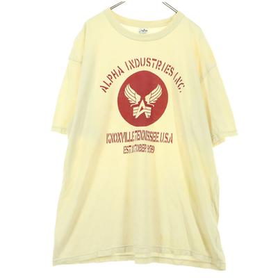 Print Short Sleeve T-shirt 2L Yellow Men's Used