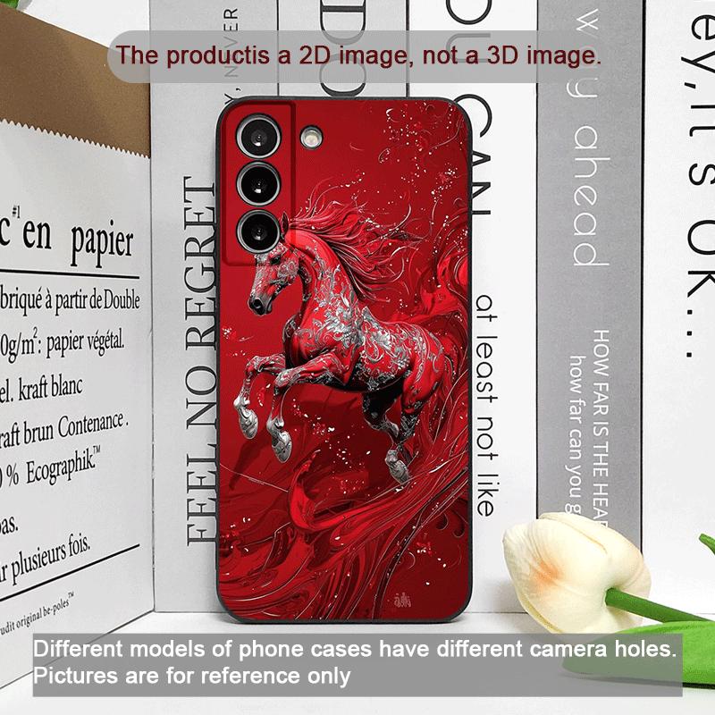 Fashion Chinese-Style Red Horse Print Phone Case for Honor Huawei 200 Lite 100 400 PRO 80 90 Magic 7 6 Lite 5 Pro 5G Soft Cover