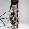2025 Spring High Waist Wide Leg Retro Tie-Dye Distressed Women's Jeans
