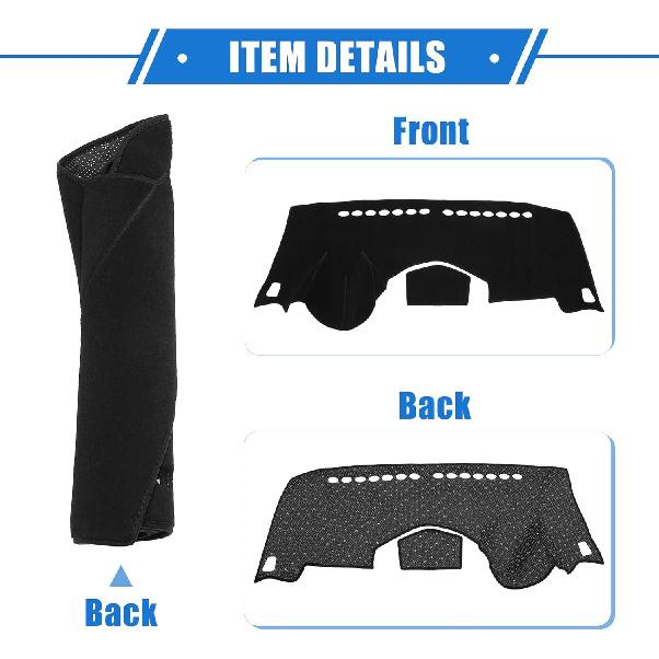 Dashboard Dash Cover Compatible for Chevy Trax 2014-2016, Durable Polyester Black Front Dash Cover Mat