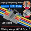 Male Female Docking Mini Quick Wire Connector Universal Compact Electrical Wiring Connectors Push-in Conductor Terminal Block Plug Connectors 4