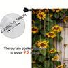 2pcs   spring summer Curtains Sunflower Barn Door Semi-Sheer Curtains Durable 100% Polyester Fabric Versatile All for Grey