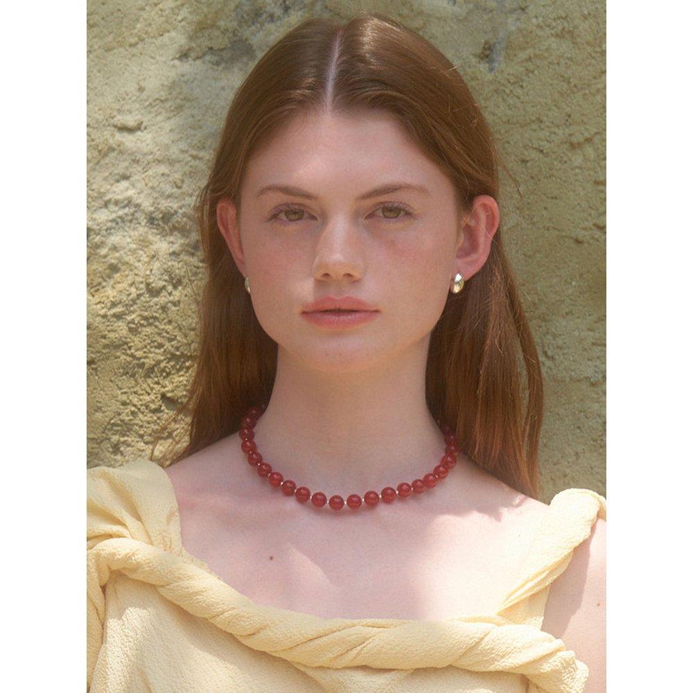 Red Chalcedony Necklace 10Mm (L242Mnk010)
