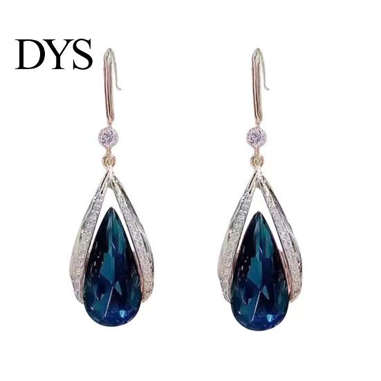 Pendant Earrings 1 Pair Hook High-class Temperament Elegant Rhinestone Gift Women Faux Purple Crystal Waterdrop Dangling Fashion Jewelry