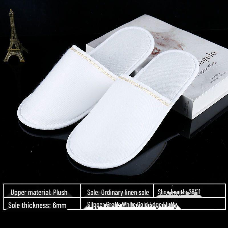 Customizable Gold-Edge Disposable Slippers for Hotels & Travel