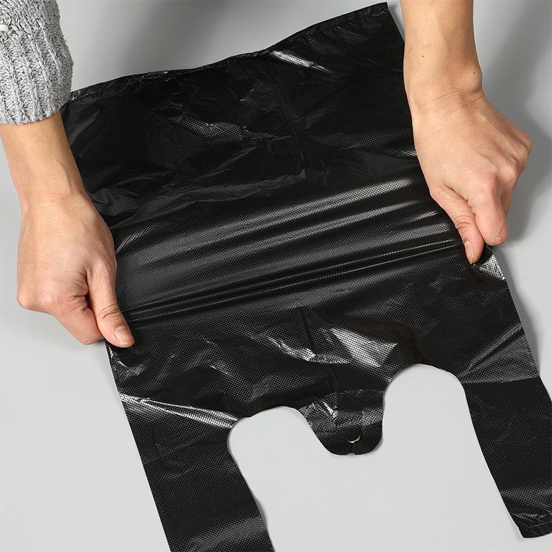

Handheld Garbage Bag Home Vest Bags Thicken Black Disposable Plastic Bags Suitable for Household Kitchen Dining Room Living Room, Garbage Sorting 30x48cm 100pcs