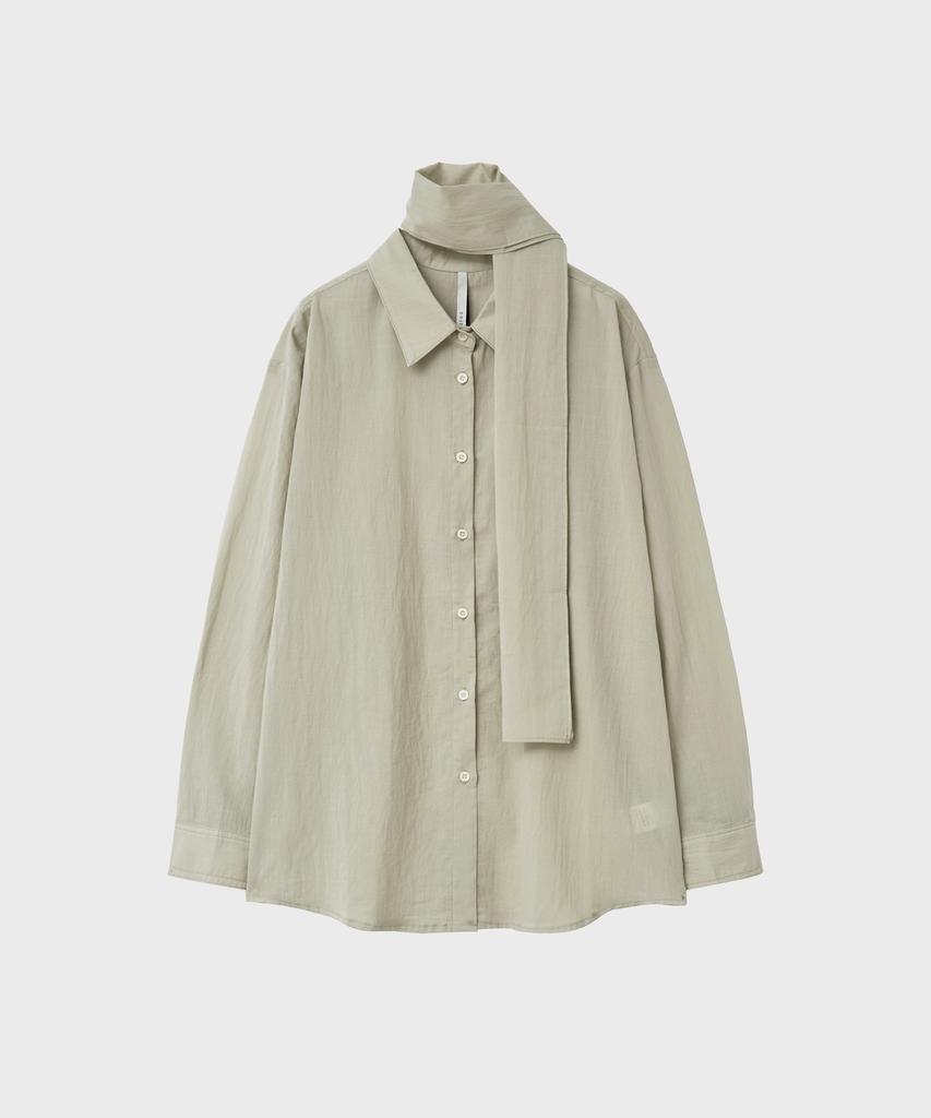 Noir For Woman Pale Scarf Loose Fit Shirt (Pale Mint)