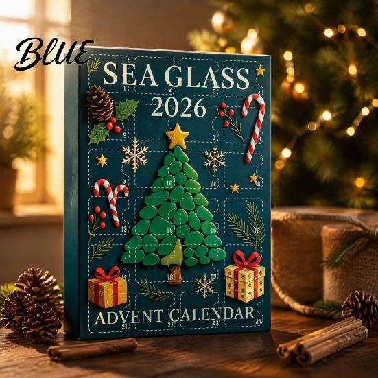 Winter Holiday Decorations Countdown Box Advent Calendar Glass Christmas 2026 Sea 24 Day with Gift