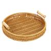 Compact Imitation Rattan Woven Baskets Handmade Storage Bin Snacks Plate Storage Basket  Picnic