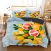 Lemon Duvet Cover Set Fresh Fruits Pattern Polyester Comforter Cover King Queen Twin Full Size For Kids Teens Adults Bedding Set