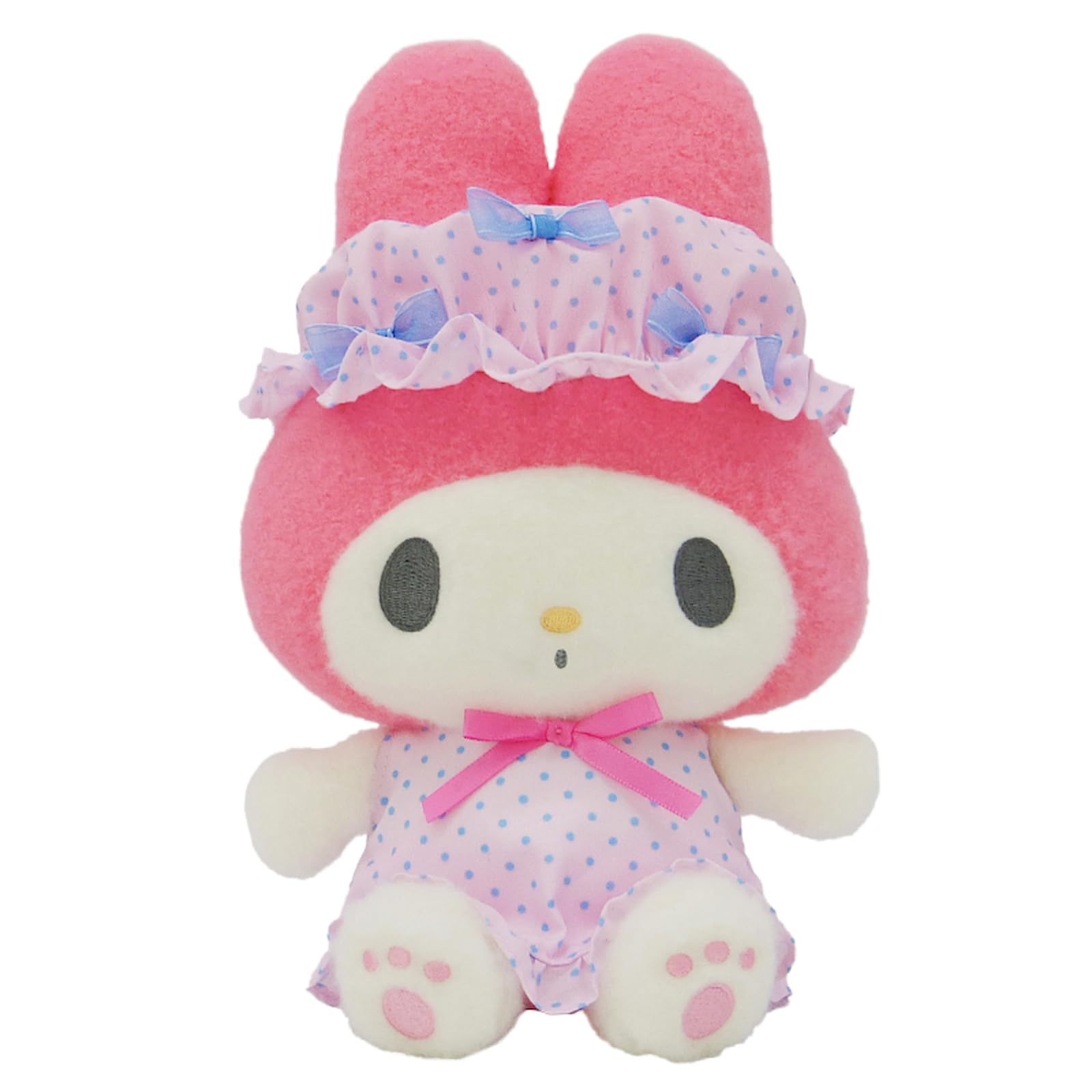 

Nakajima Corporation Sanrio Characters Nightcap Ribbon My Melody Plush Toy, Small, 213822-25, Dimensions: H11.5 x W16 x D12.5cm
