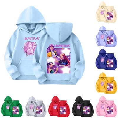 Moletom Infantil Casual de Gola Redonda Estampado Pulôver de Manga Comprida com Capuz