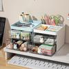 1pcs Multi-Layer Desk Organizer with Drawers Pen & Stationery Storage Box Office Desktop Makeup Organizer with Elevated Stand