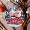 Santa Claus Acrylic Pendant with Lanyard Easy to Hang Adorable Christmas Tree Decoration Hanging Ornament Holiday Gift