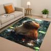 Kawaii Capybara Kunst Cartoon Wohnzimmer Rutschfester Teppich Weicher Teppich für Schlafzimmer Spielzimmer Sofa, Leicht zu Reinigen Heimdeko Fußmatte