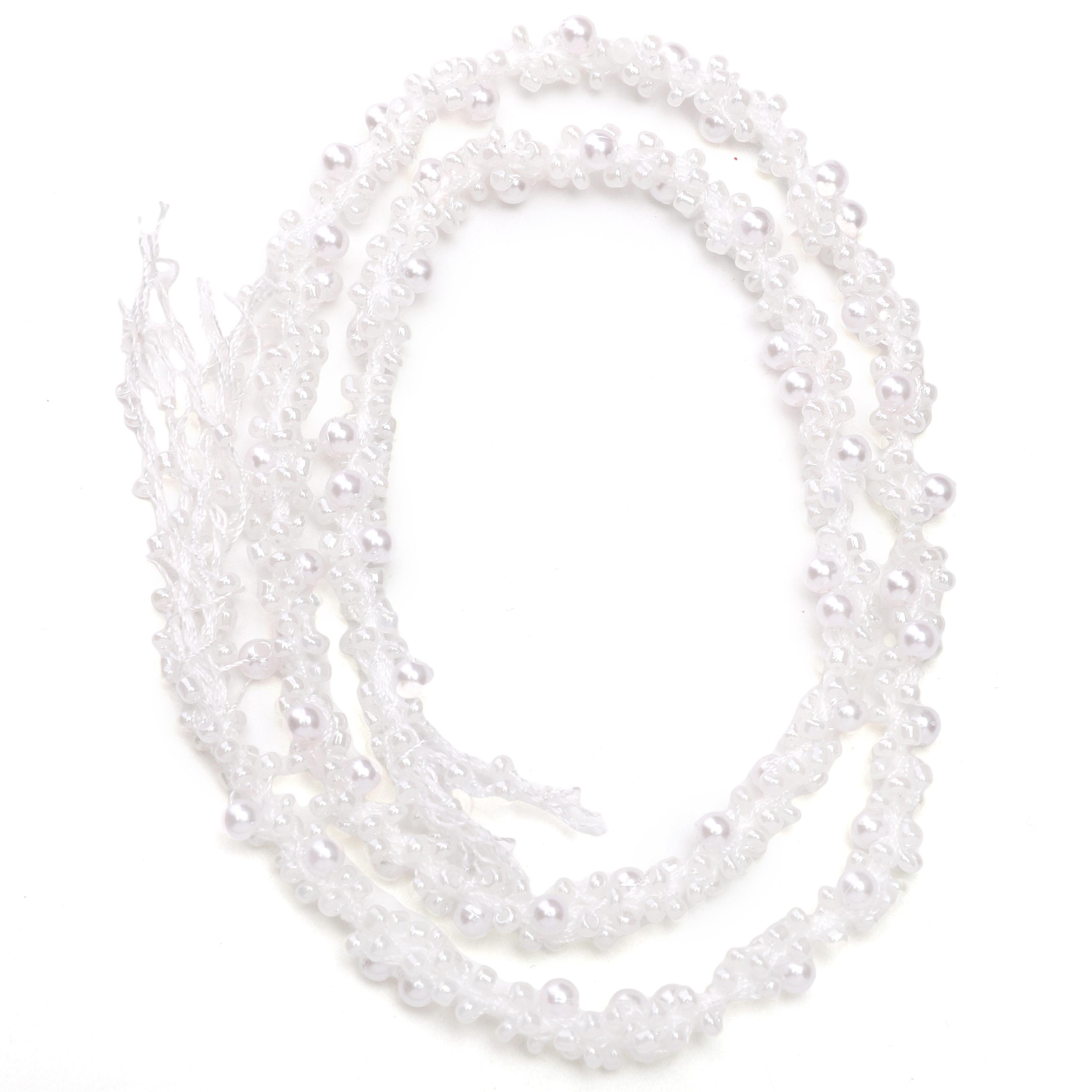 

Rice Bead String Polyester Woven Tape For DIY Dresses Sewing Supplies 50cm білий