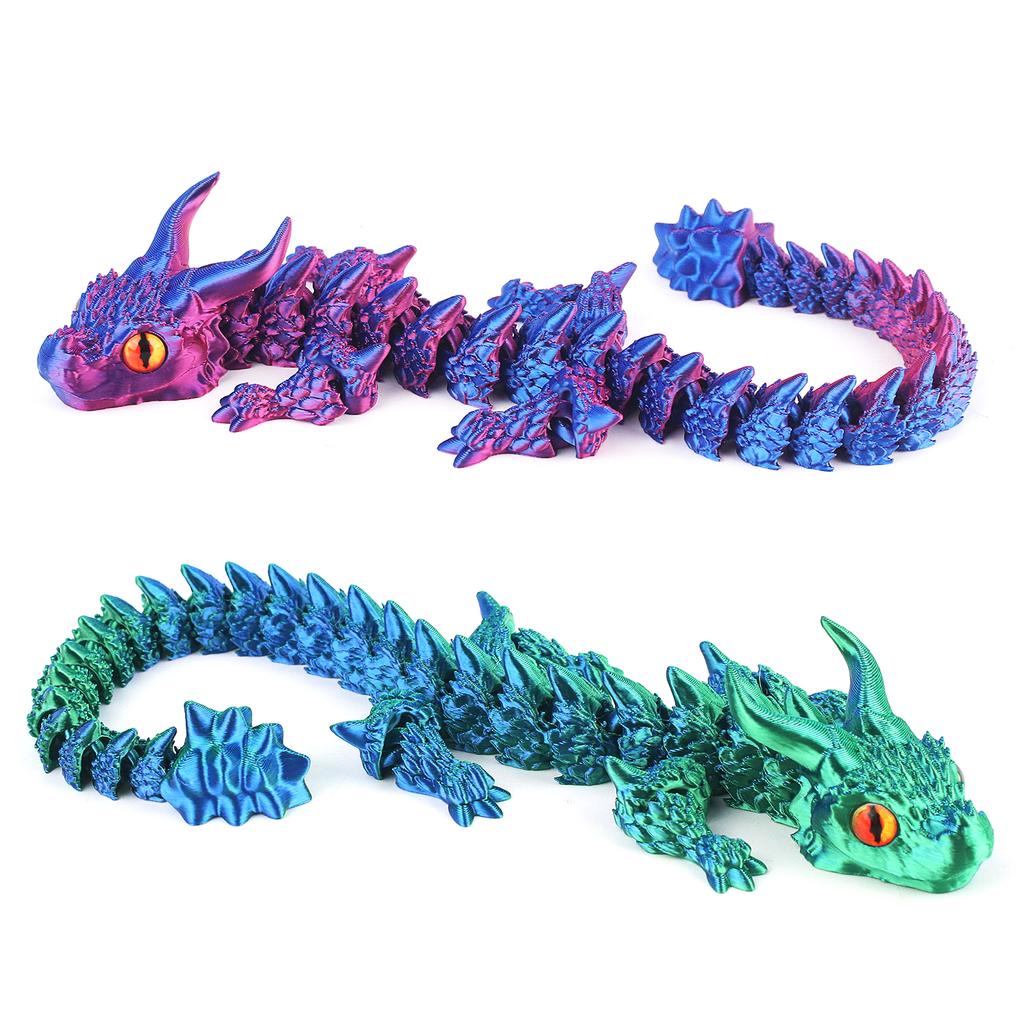 3D Printed Cute and Exquisite Simulated Eyes Double Horned Dragon Treasure Exquisite Creative Handmade Ornament