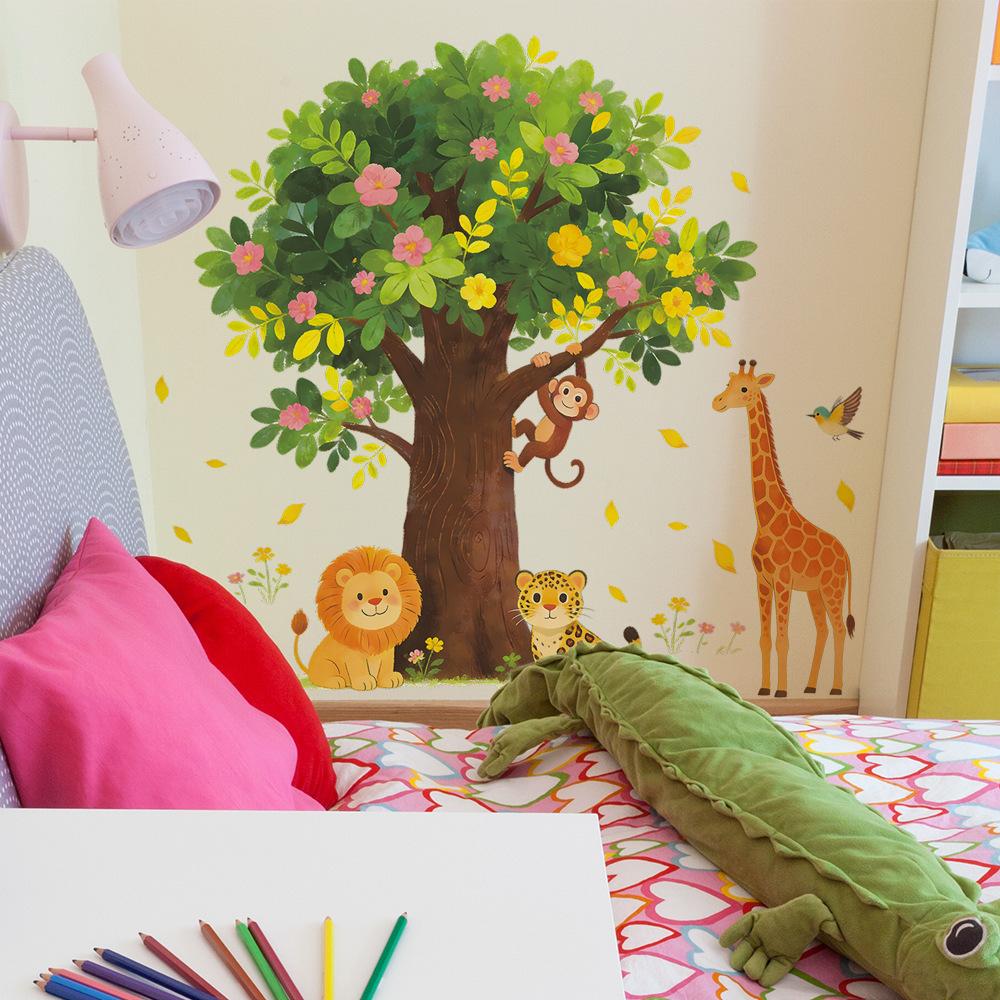 Cartoon Animals, Giraffe, Little Lion, Children's Bedroom, Study Room, Home Furnishings, Wall Decoration, Wall Stickers