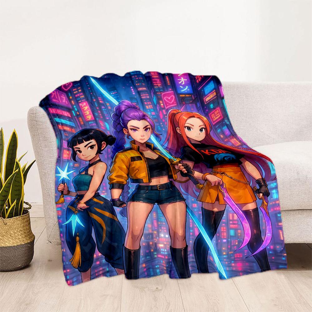 K-pop Demon Hunters Blanket Soft Warm Cozy Great for Bed Chair Livingroom Four Seasons Universal Stylish Decor Best Holiday Gift for Friends Family