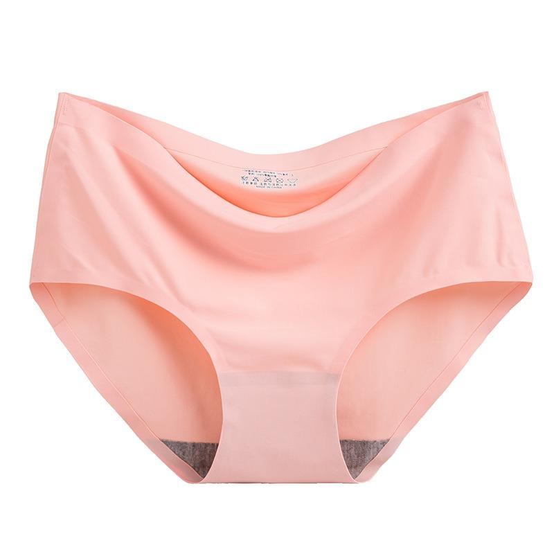 Women's Ice Silk Underwear Seamless Underwear One-piece Underwear Breathable Mid Waist Sexy Women's Underweartriangular Underwear Head