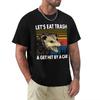 Raccoon Let's Eat Trash & Get Hit By A Car Vintage T Shirt Harajuku Short Sleeve T-shirt 100% Cotton Graphics Tshirt Tops
