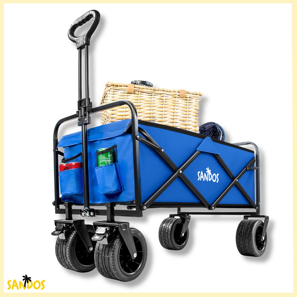 Foldable tourist beach transport trolley 100kg camping trailer