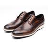 Fashion Classic Brogues Men Shoes Business Office Oxfords Casual Lace Up Fashion Men Suits Shoes Pure Leather Wingtip Retro Dress Shoes