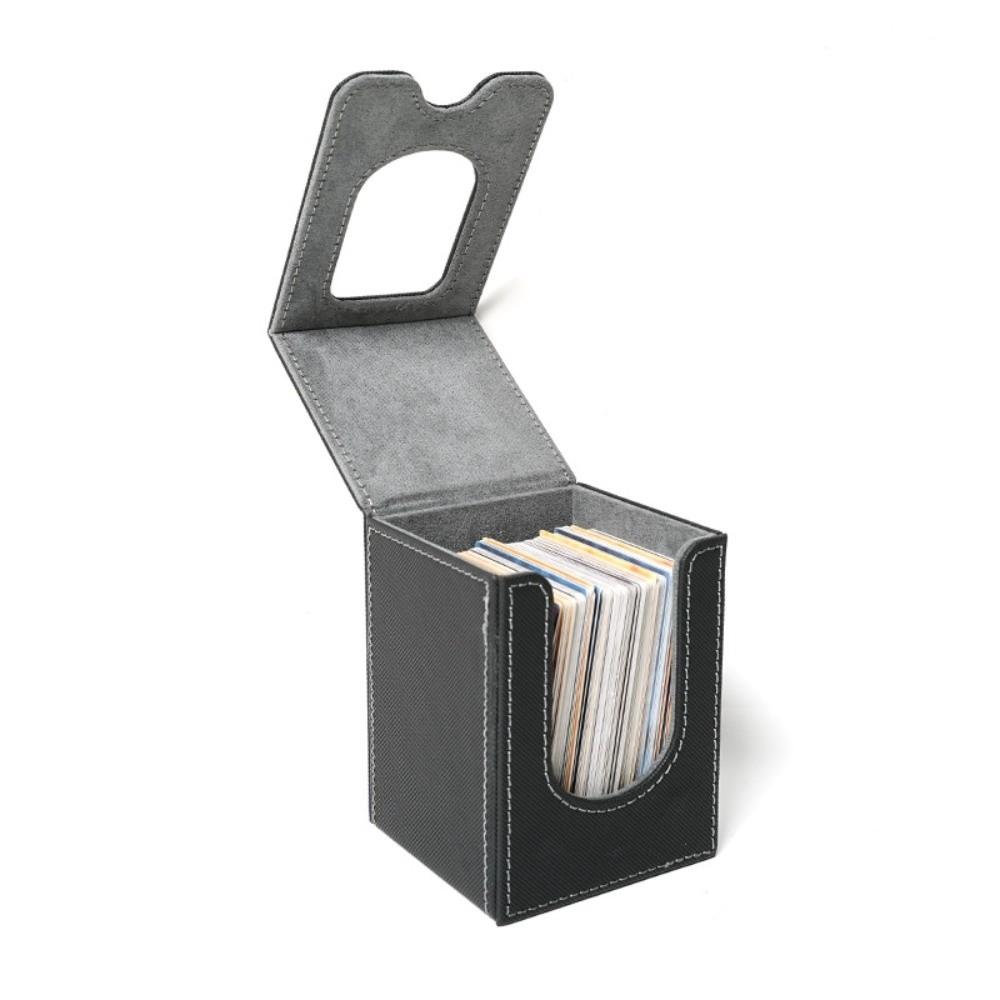 

Fashion PU Leather Card Deck Box Flannel Collection Game MTG Trading Card Holder Window Collection Box Women Men серый