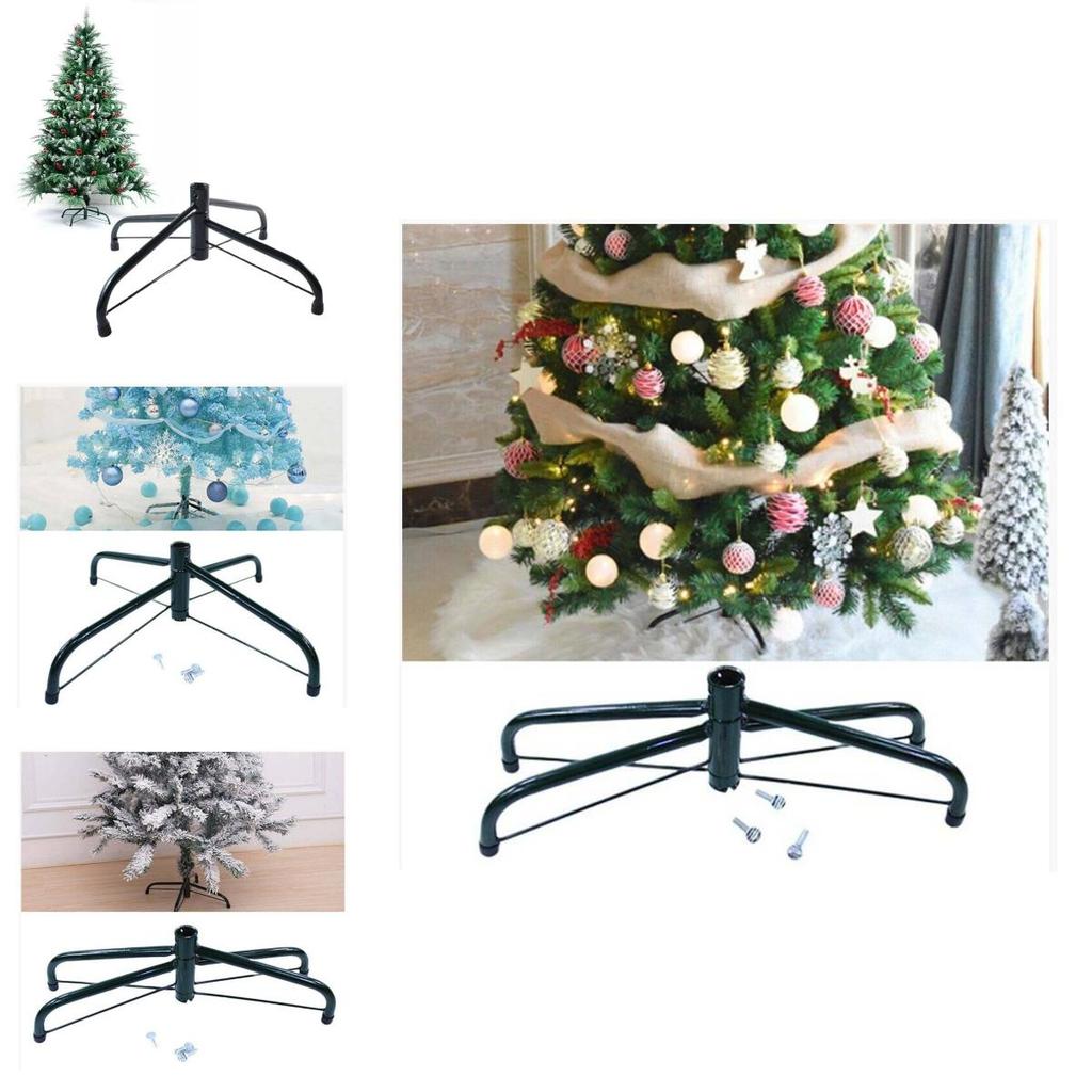 Deep Green Christmas Tree Stand Metal Frame For Holiday Decor With 35cm Diameter