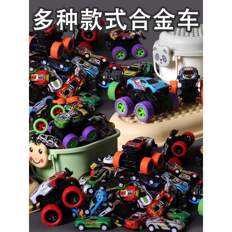 Pull Back Alloy Car Model Children Toy Set Metal Toy Cars With Storage Bucket