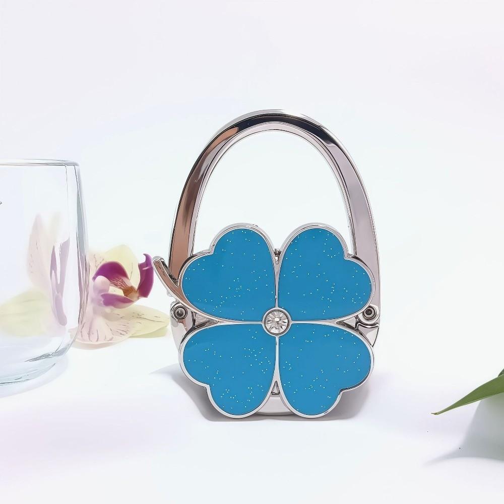 Fashion Foldable Handbag Hook for Women Four-leaf Clover Creative Purse Holder Portable Durable Bag Hanger for Table