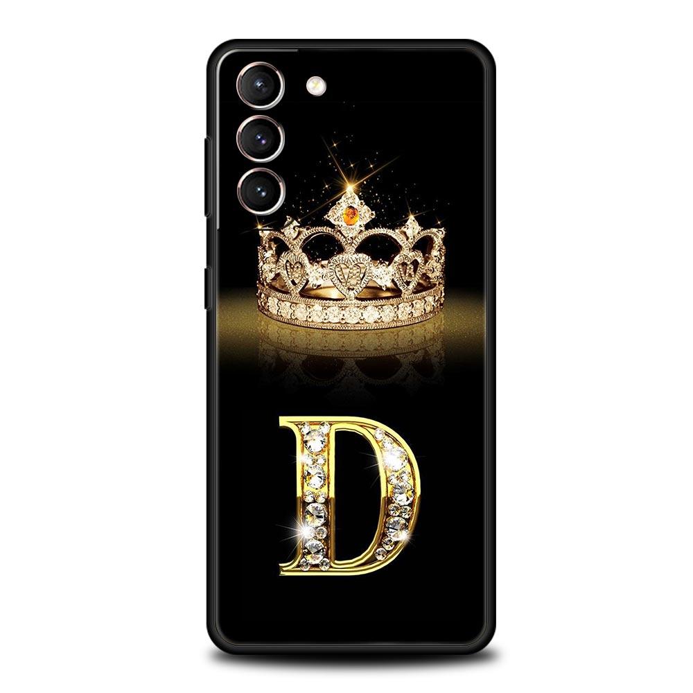 

Модный Чехол для Телефона с Алмазной Короной и Буквой А, Мягкий, для Samsung Galaxy S23 S24 S22 S21 S20 FE Ultra 5G S10 S10E S9 S8 Plus Samsung S21 Plus