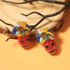 Personality Vintage Earring Rhinestone Enamel Skeleton Stud Earrings  Women