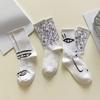 3 Pairs of Abstract Line Art Creative Unisex Trendy Mid-calf Socks