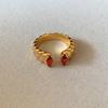 Copper Contemporary Vintage Ring For Women With Luxurious Gold Finish And Dazzling Geometric Diamond Detailing