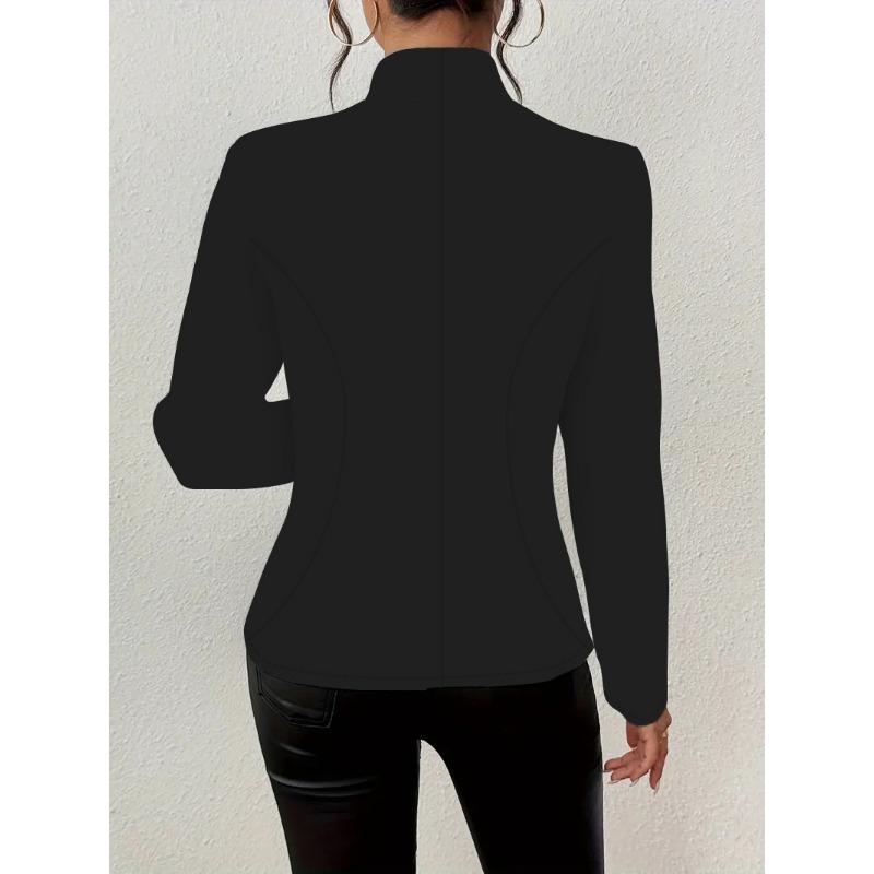 Women S Slim Fit Solid Color Long Sleeve Blazer Jacket