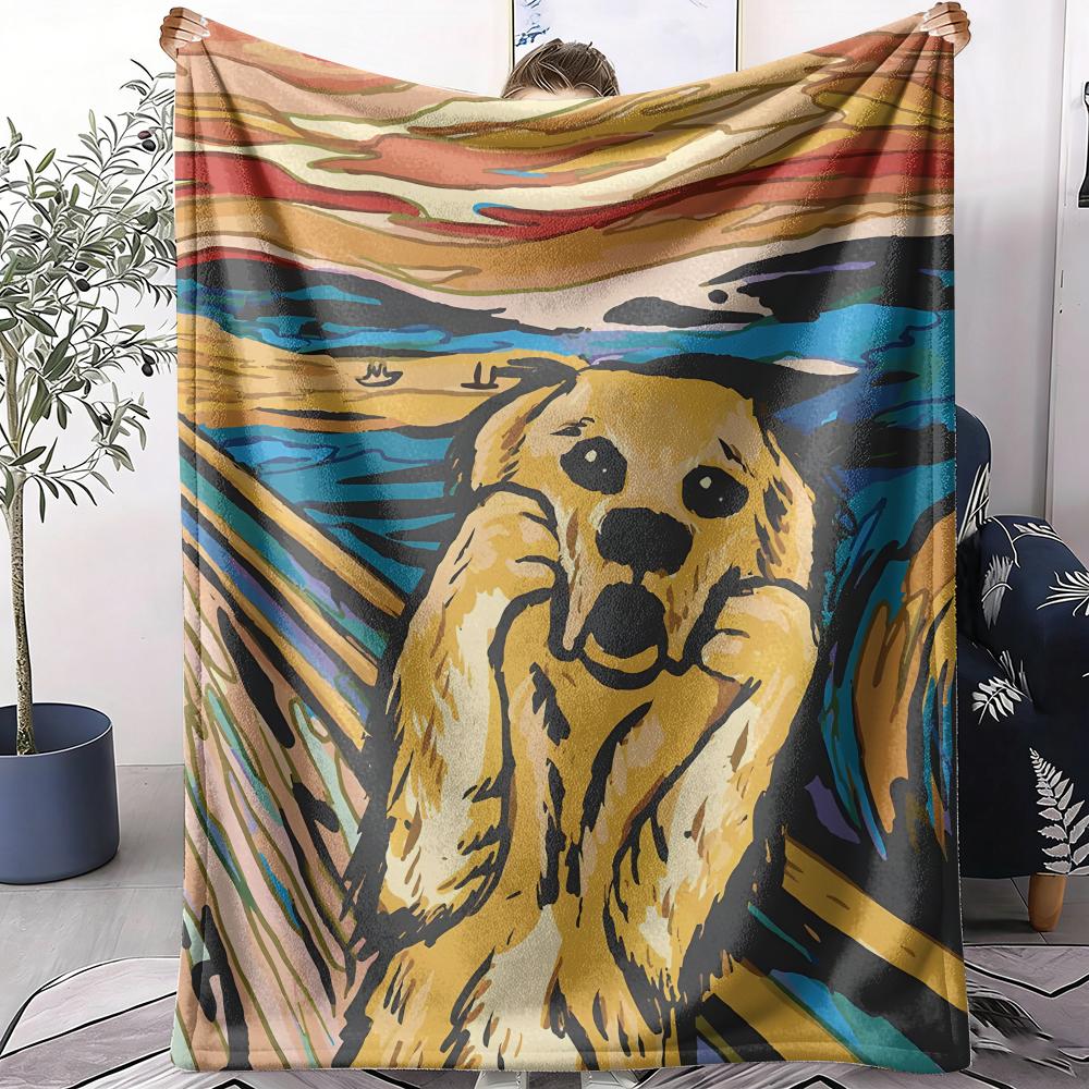 The Scream Painting Throw Soft Flannel AC Blanket Lightweight Summer Nap Throw Cozy Blanket for Sofa Bed Travel Home
