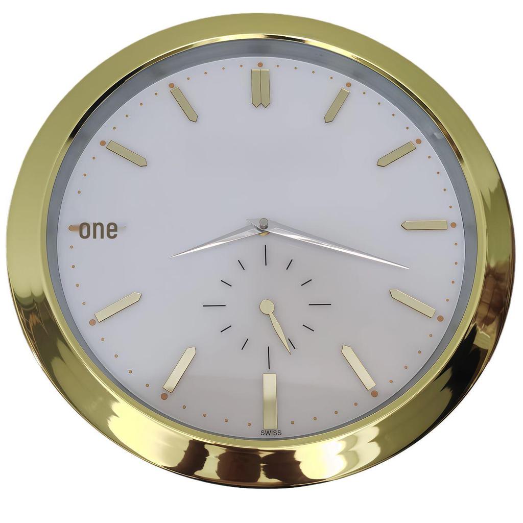 Leuchtende Lux Wandmontierte Metalluhr: Modernes Dekorationsstück für Wohnzimmer